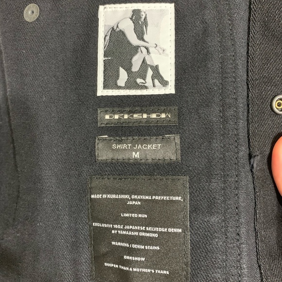 🔥 Rick Owens DRKSHDW Shirt Jacket Black Denim Medium - Picture 7 of 8